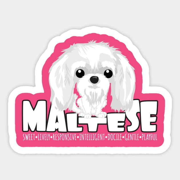 Maltese - DGBighead Sticker by DoggyGraphics